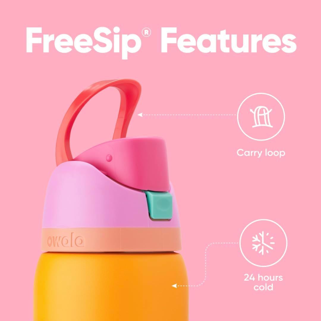 Owala FreeSip Insulated Stainless Steel Water Bottle with Straw, BPA-Free Sports Water Bottle, Great for Travel, 24 Oz, Denim