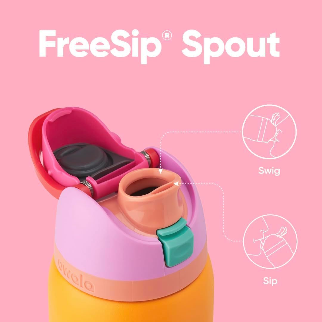 Owala FreeSip Insulated Stainless Steel Water Bottle with Straw, BPA-Free Sports Water Bottle, Great for Travel, 24 Oz, Denim