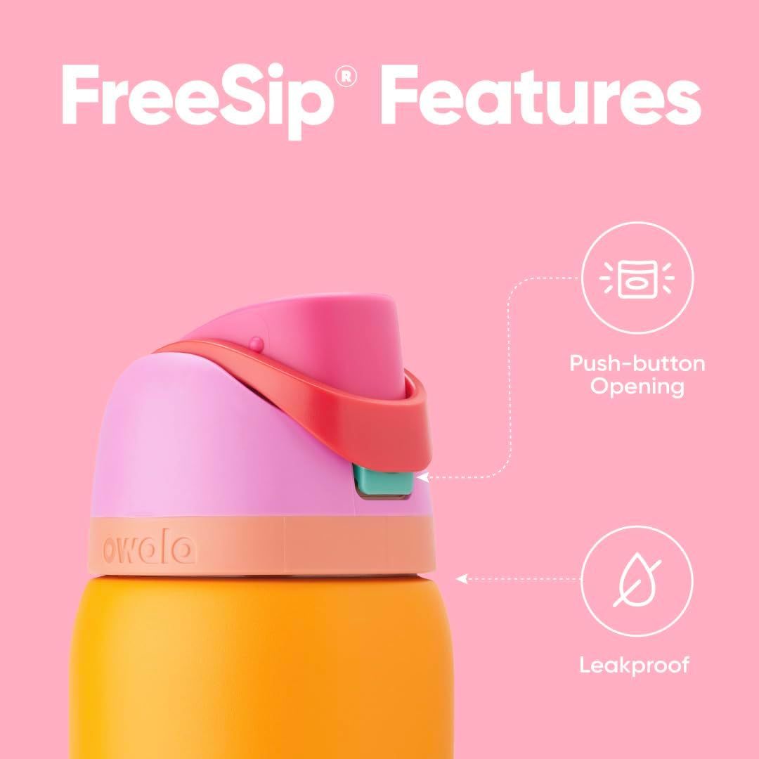 Owala FreeSip Insulated Stainless Steel Water Bottle with Straw, BPA-Free Sports Water Bottle, Great for Travel, 24 Oz, Denim