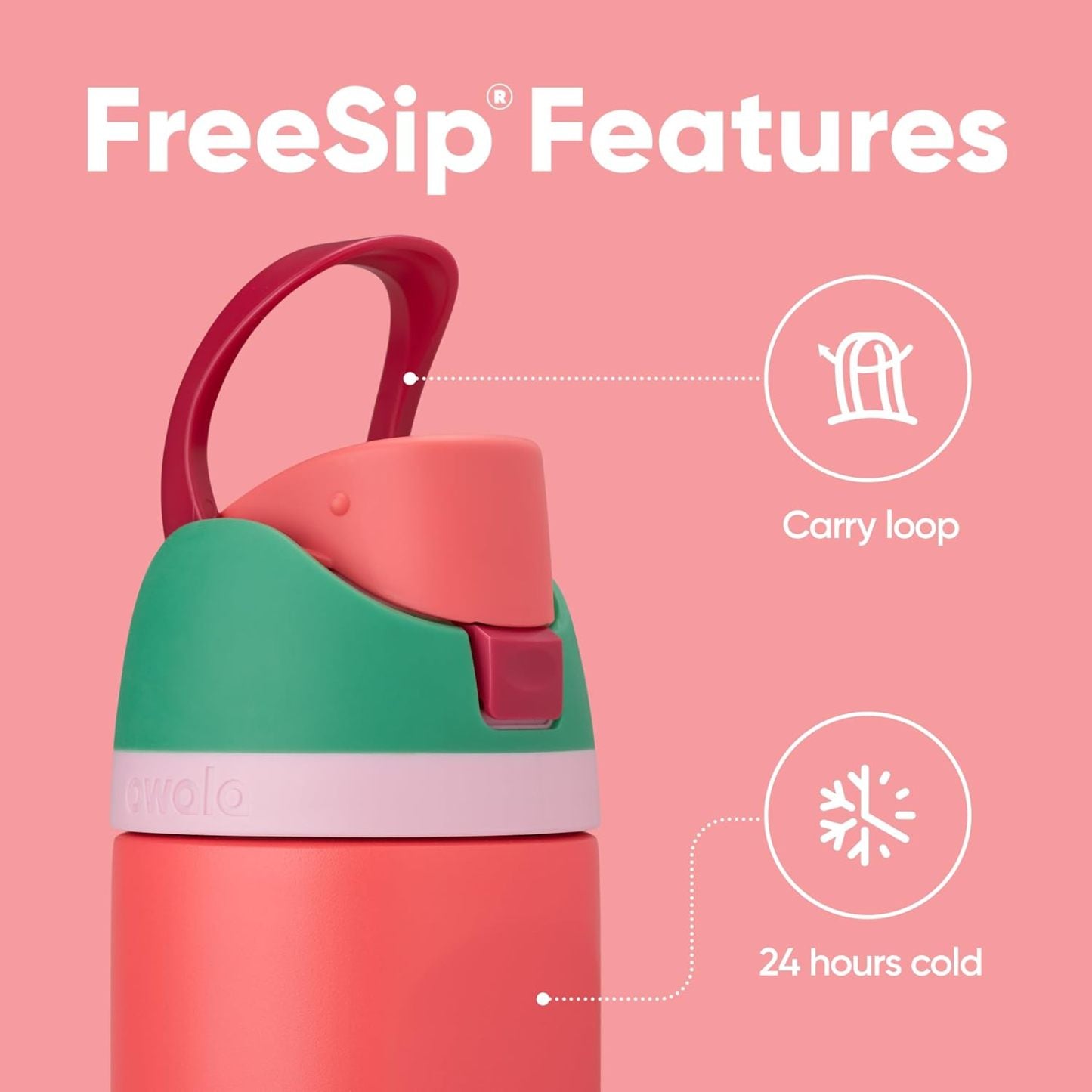 Owala FreeSip Insulated Stainless Steel Water Bottle with Straw, BPA-Free Sports Water Bottle, Great for Travel, 24 Oz, Denim
