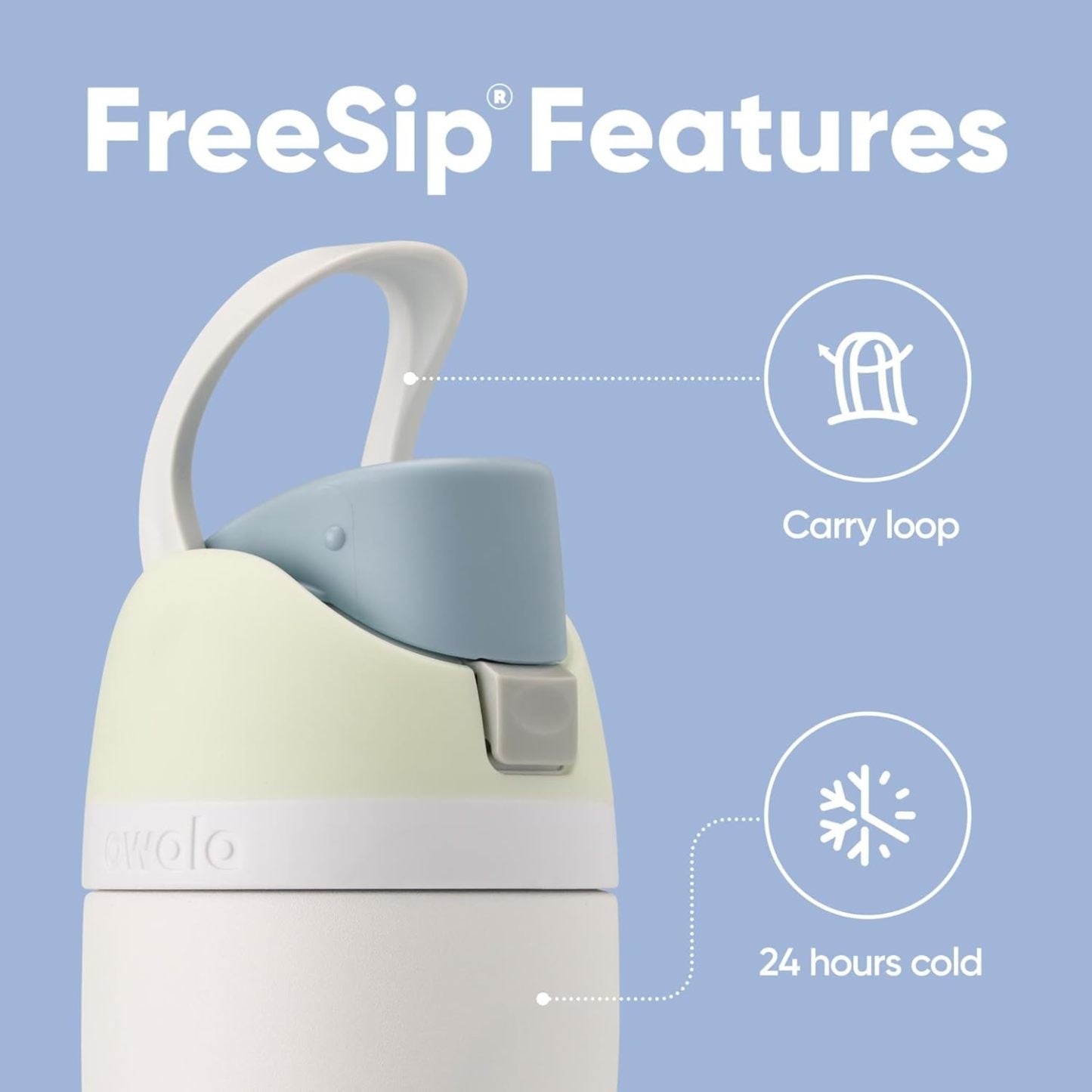Owala FreeSip Insulated Stainless Steel Water Bottle with Straw, BPA-Free Sports Water Bottle, Great for Travel, 24 Oz, Denim