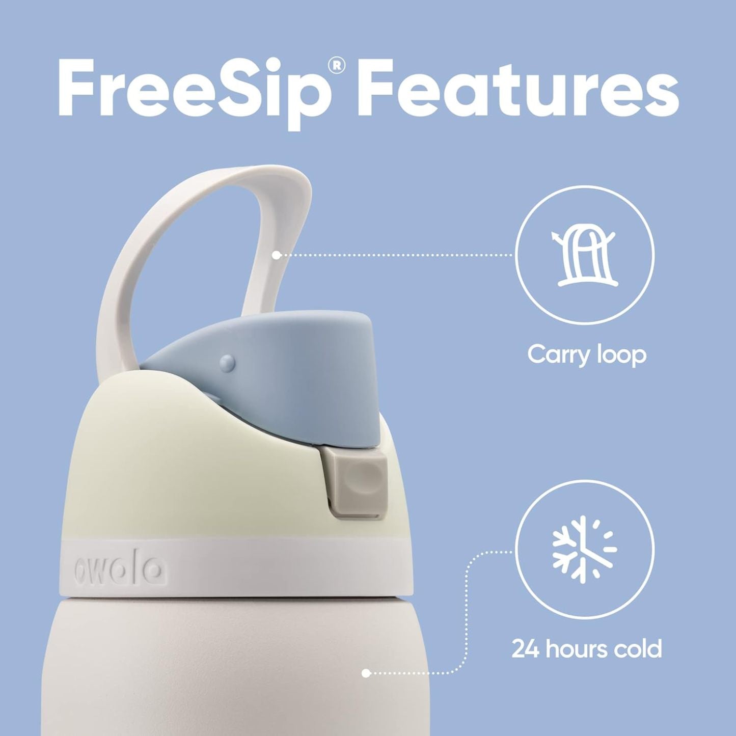 Owala FreeSip Insulated Stainless Steel Water Bottle with Straw, BPA-Free Sports Water Bottle, Great for Travel, 24 Oz, Denim