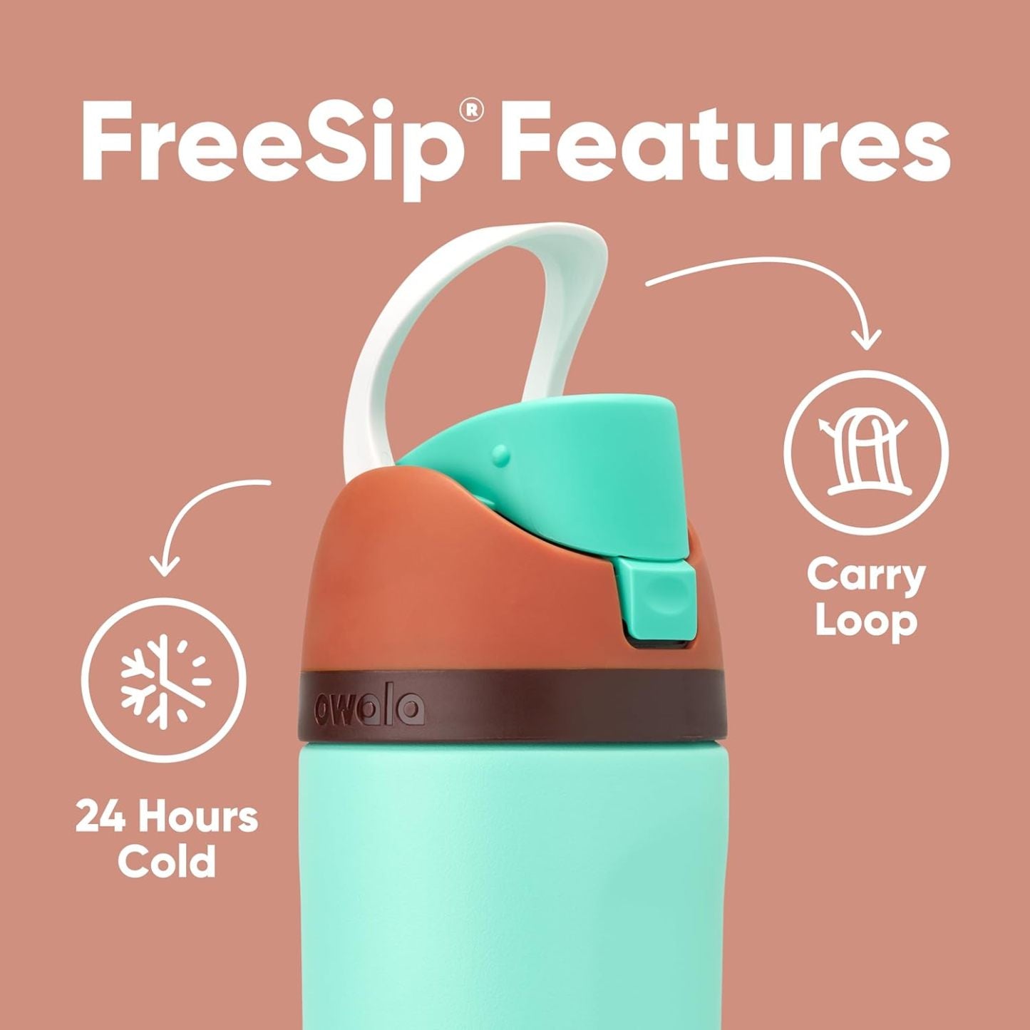 Owala FreeSip Insulated Stainless Steel Water Bottle with Straw, BPA-Free Sports Water Bottle, Great for Travel, 24 Oz, Denim