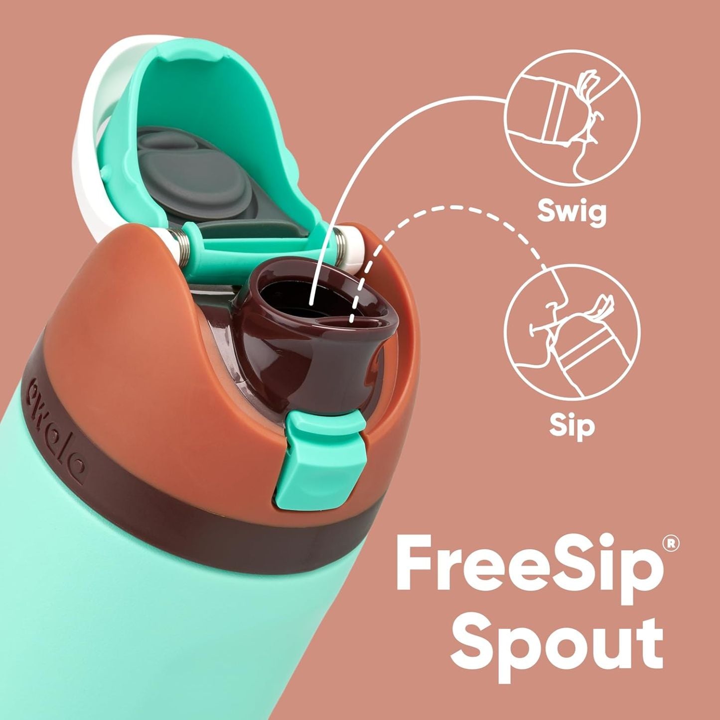Owala FreeSip Insulated Stainless Steel Water Bottle with Straw, BPA-Free Sports Water Bottle, Great for Travel, 24 Oz, Denim