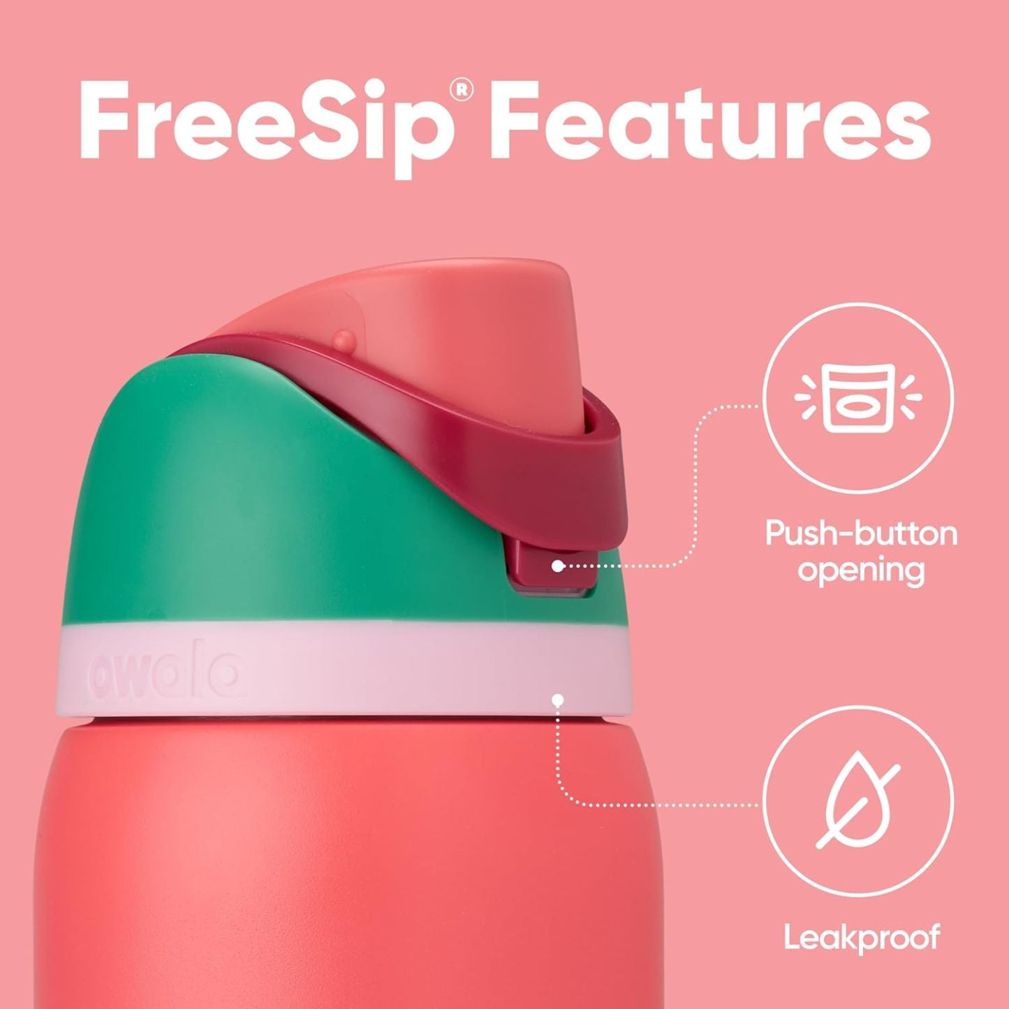Owala FreeSip Insulated Stainless Steel Water Bottle with Straw, BPA-Free Sports Water Bottle, Great for Travel, 24 Oz, Denim